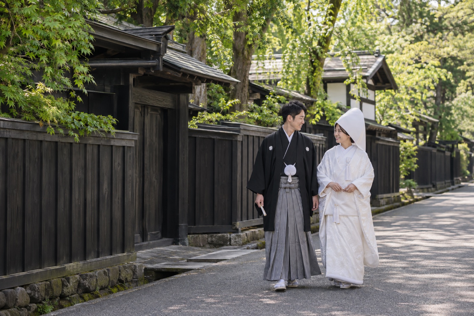 角館・武家屋敷の景色をイメージしたAI生成画像。実際の撮影事例ではありません。